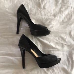 Black Peep Toe Heels